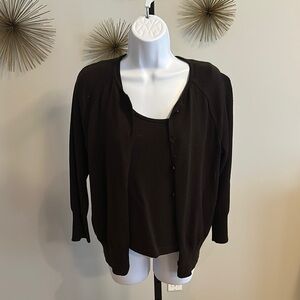 St John Dark Brown Cardigan and Tank Set